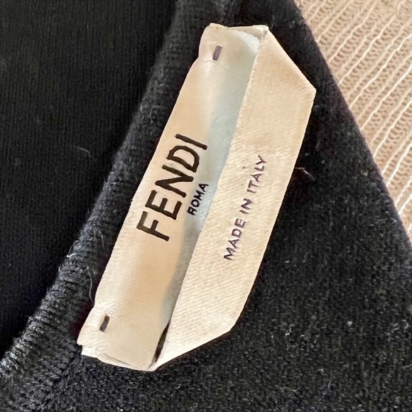 Fendi Black Perforated Long Sleeved Midi Dress - Picture 8 of 11